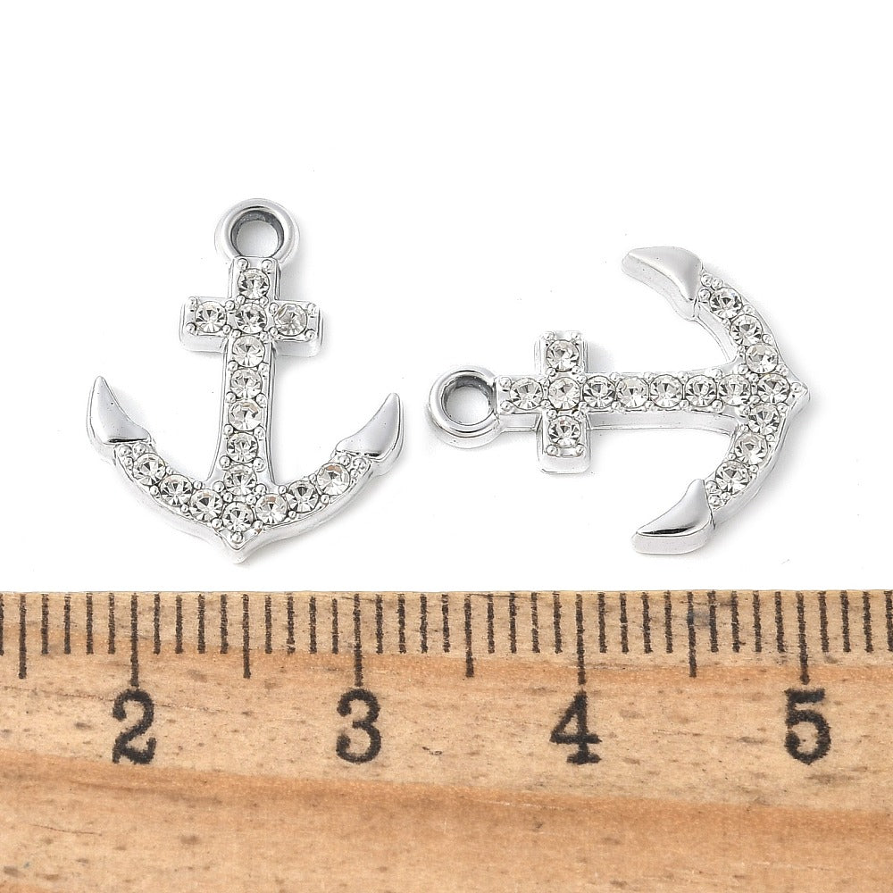 Silver Alloy Anchor Charm
