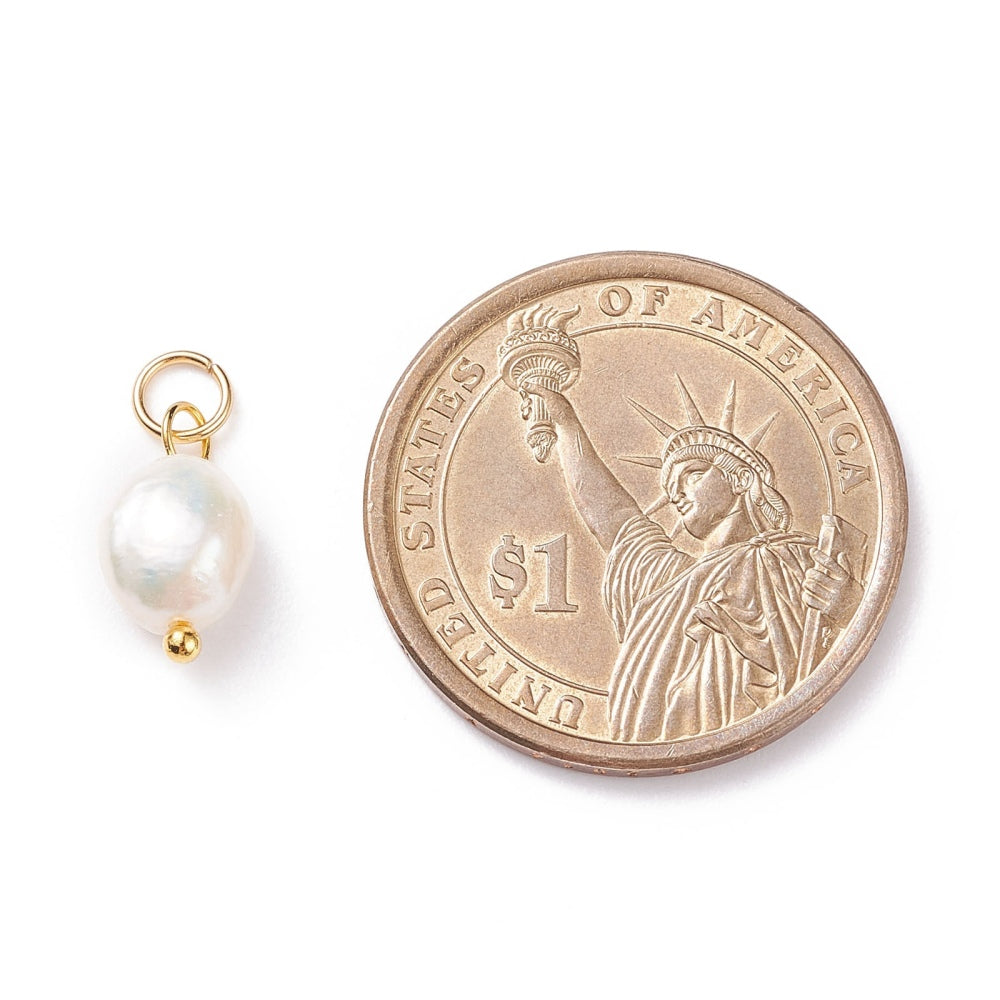 Brass Freshwater Pearl Charm