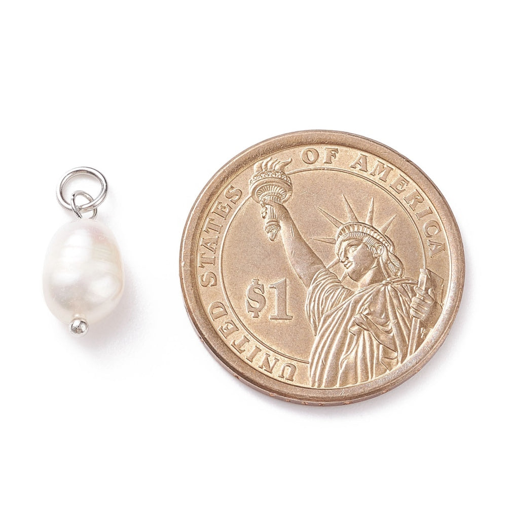 Brass Freshwater Pearl Charm