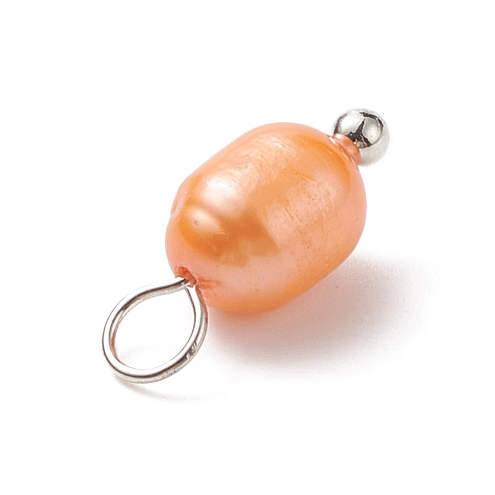 Silver Assorted Colorful Freshwater Pearl Charm