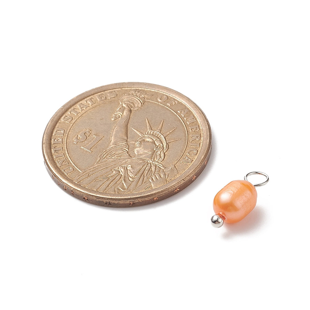 Silver Assorted Colorful Freshwater Pearl Charm