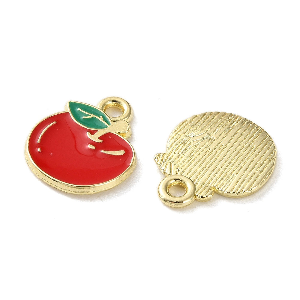 Alloy Red Apple Charm