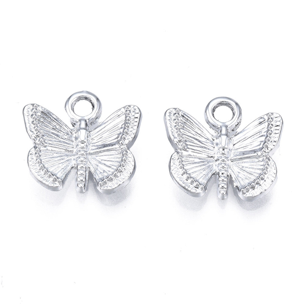 Silver Alloy Butterfly Charm