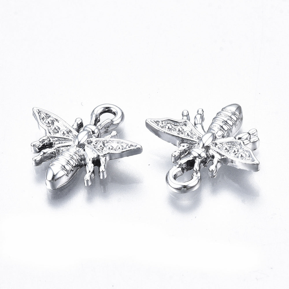 Silver Alloy Bee Charm