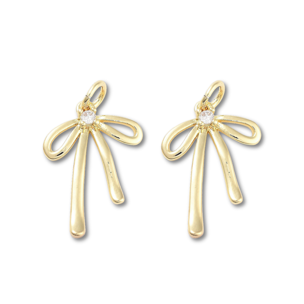 18k Gold Plated Brass Bow Charm