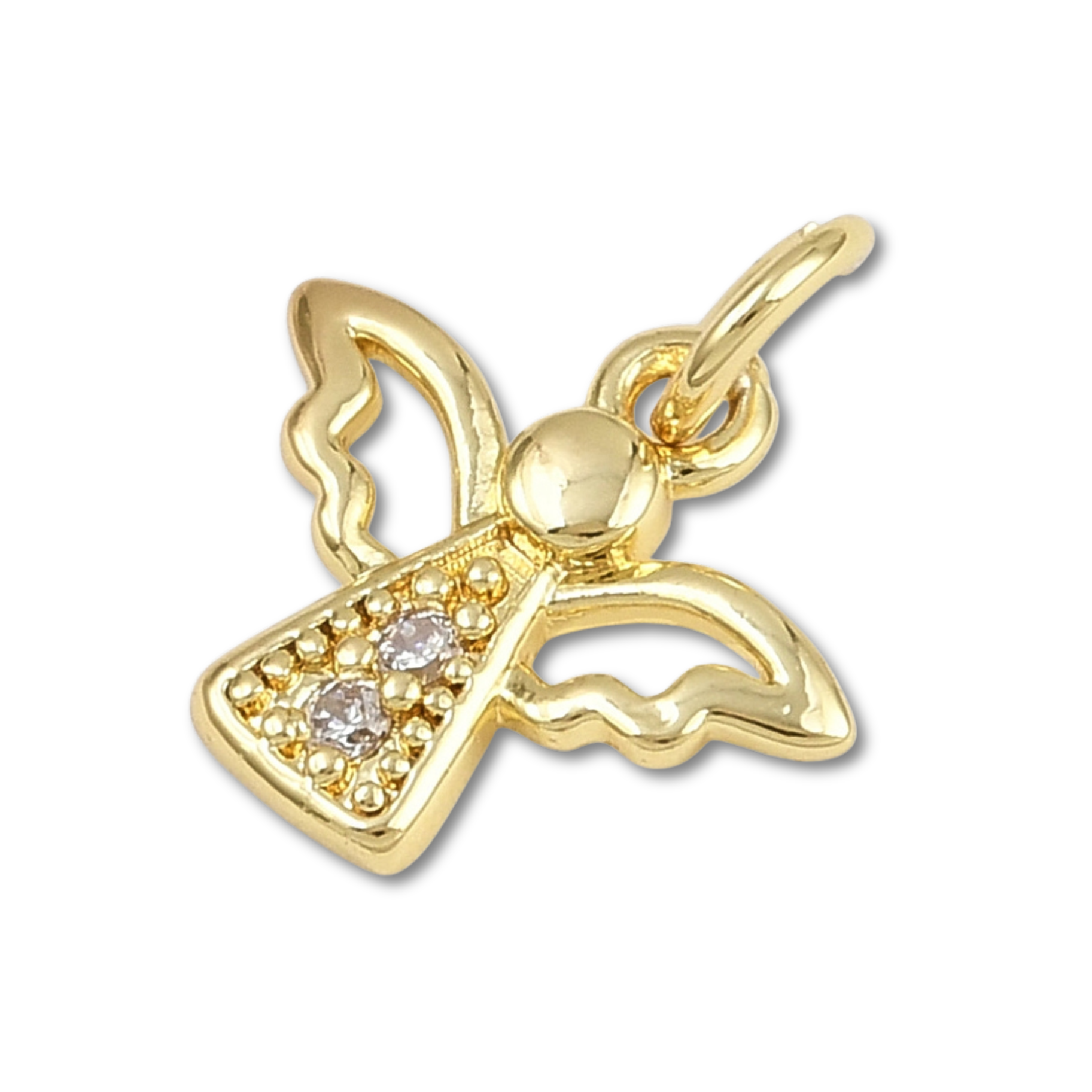 18k Gold Plated Brass Angel Charm