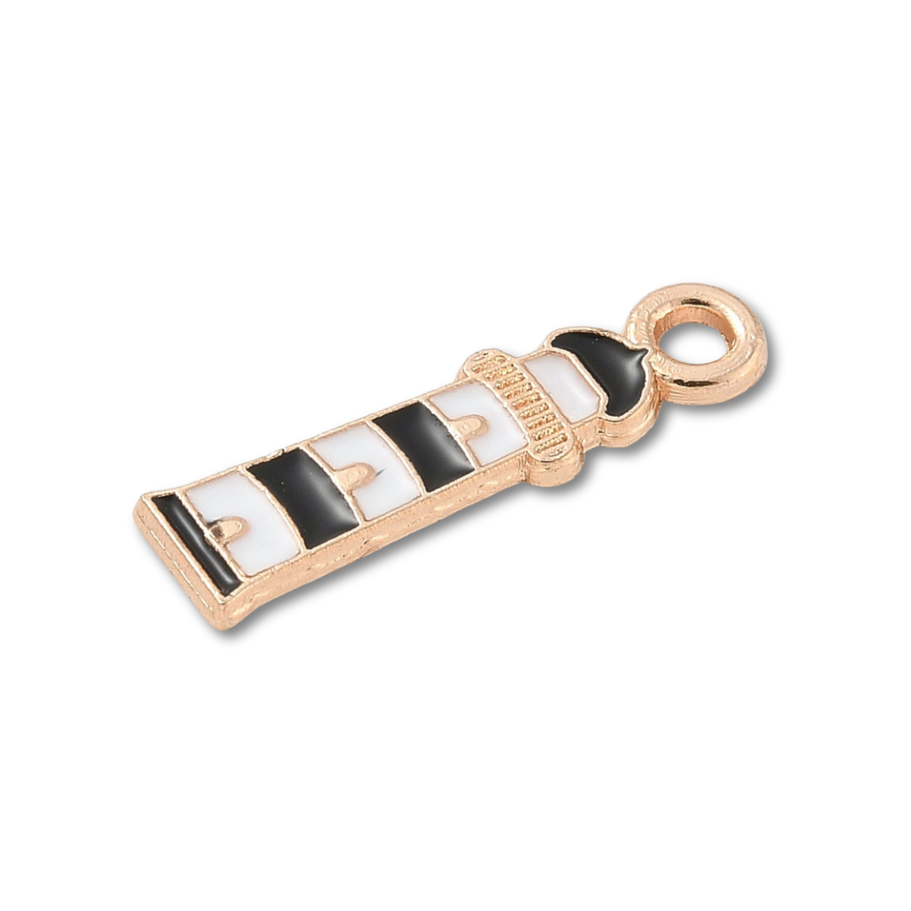 Gold Alloy Black Lighthouse Charm