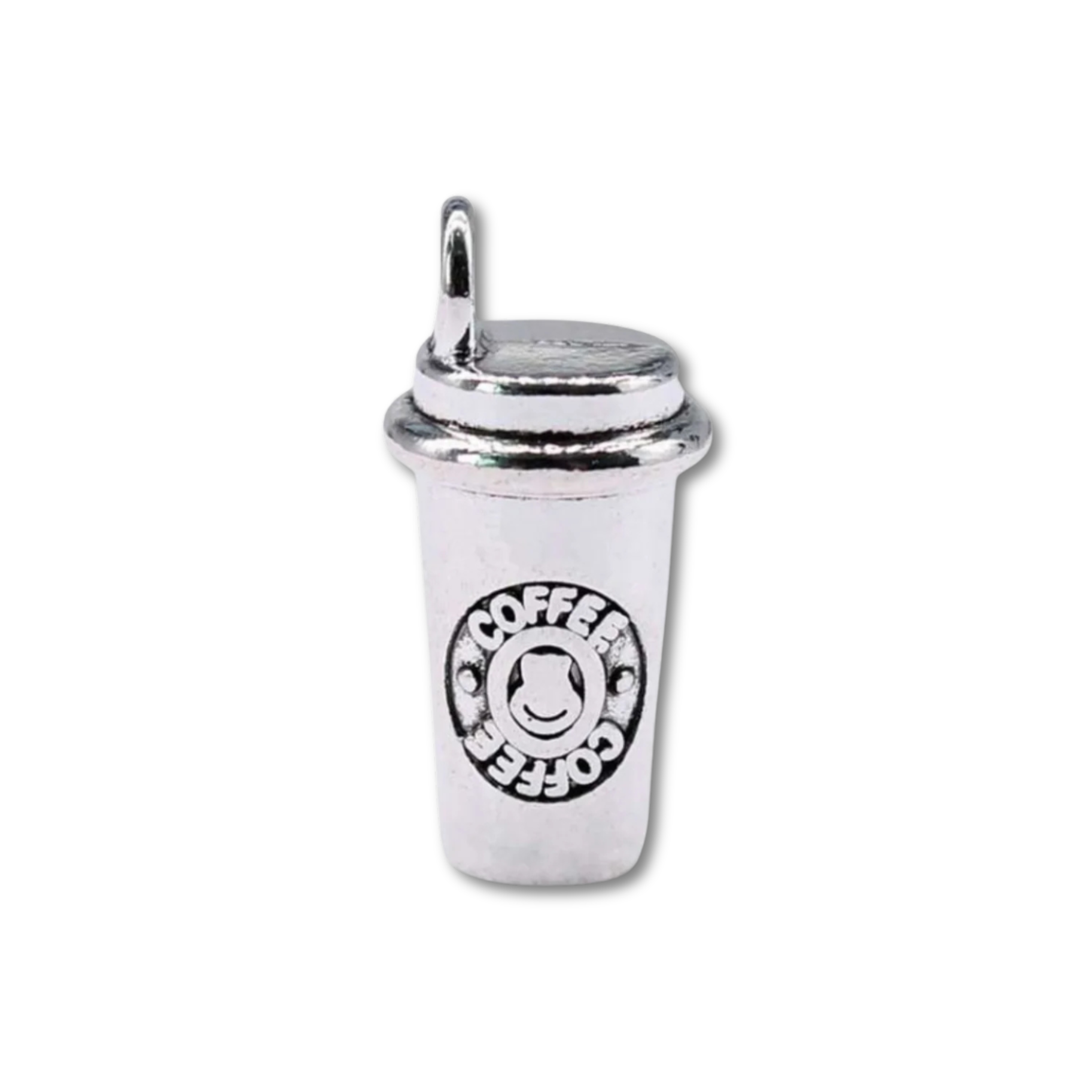 Coffee Cup Silver Charm