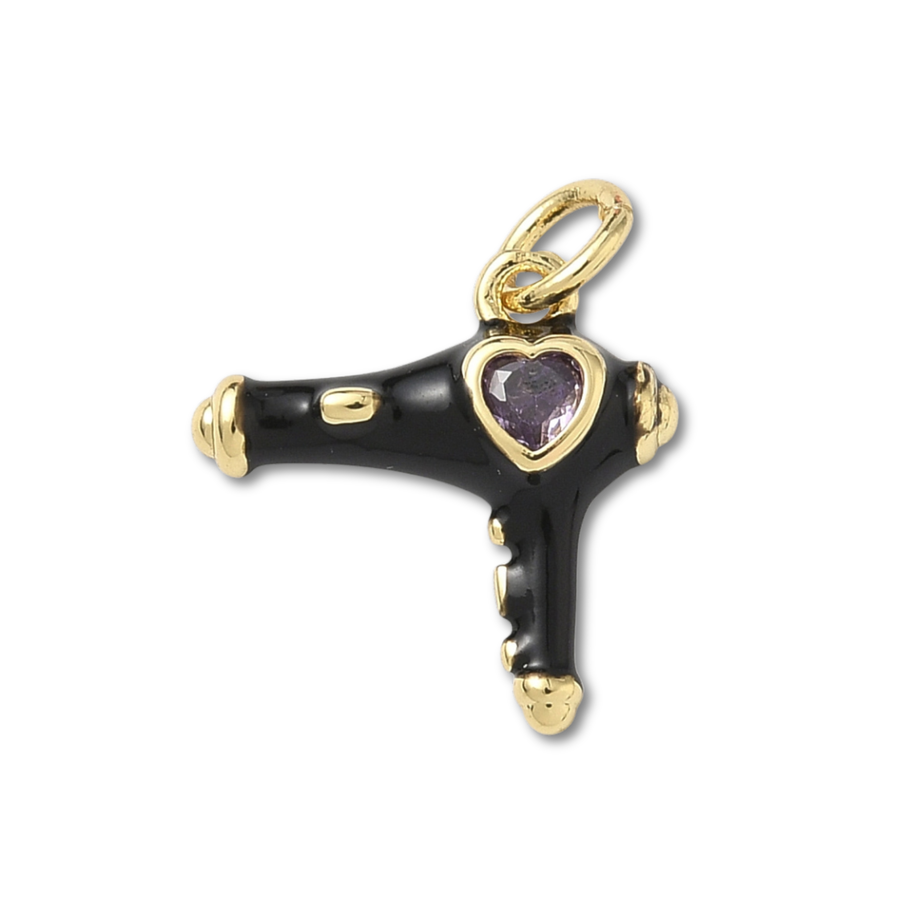 18k Gold Plated Brass Hair Dryer Charm