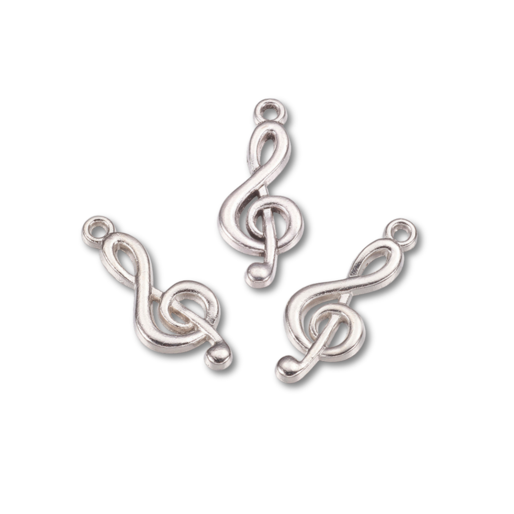 Silver Alloy Music Note Charm