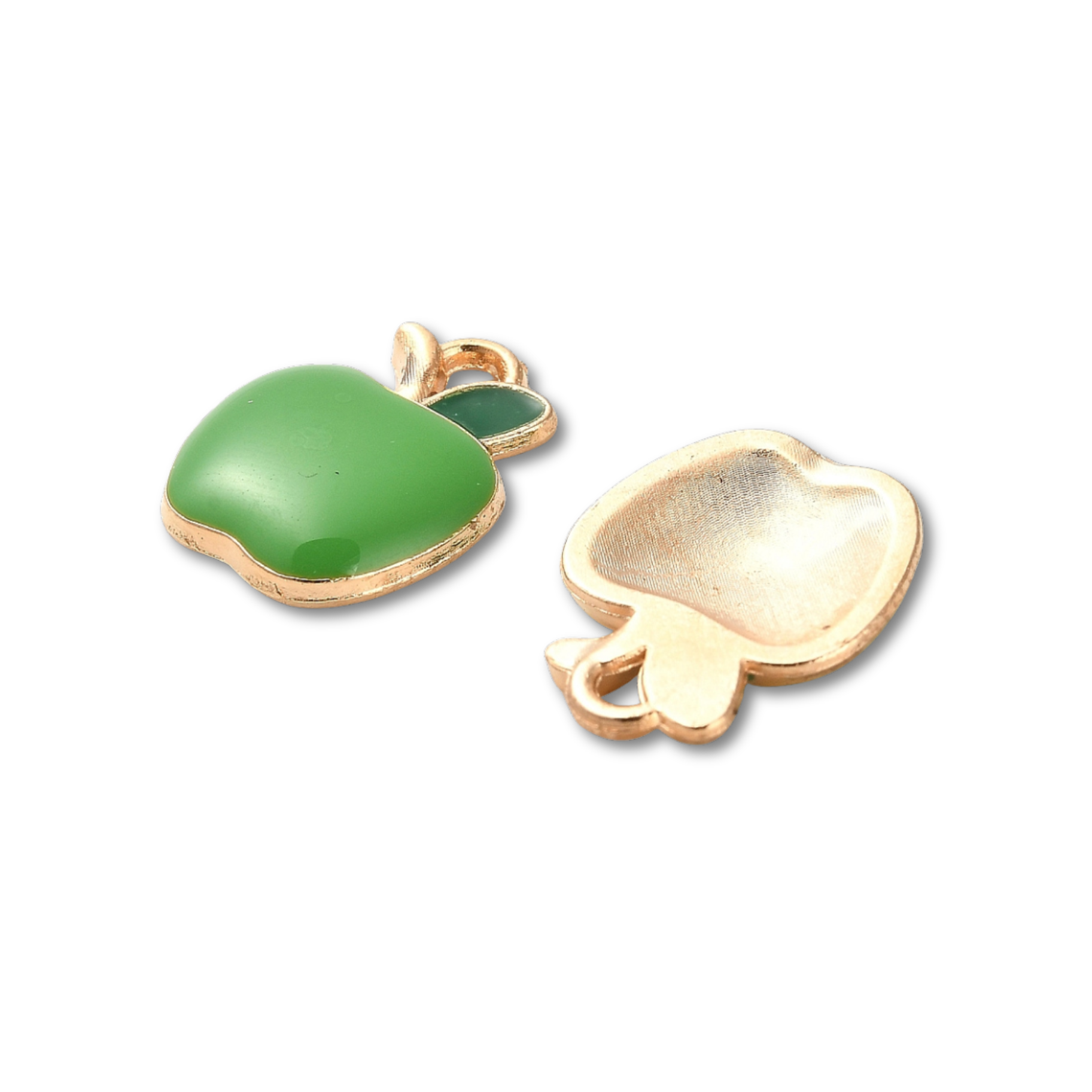 Gold Alloy Green Apple Charm
