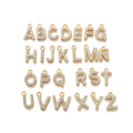 Gold Alloy Rhinestone Initial Charm Full Set