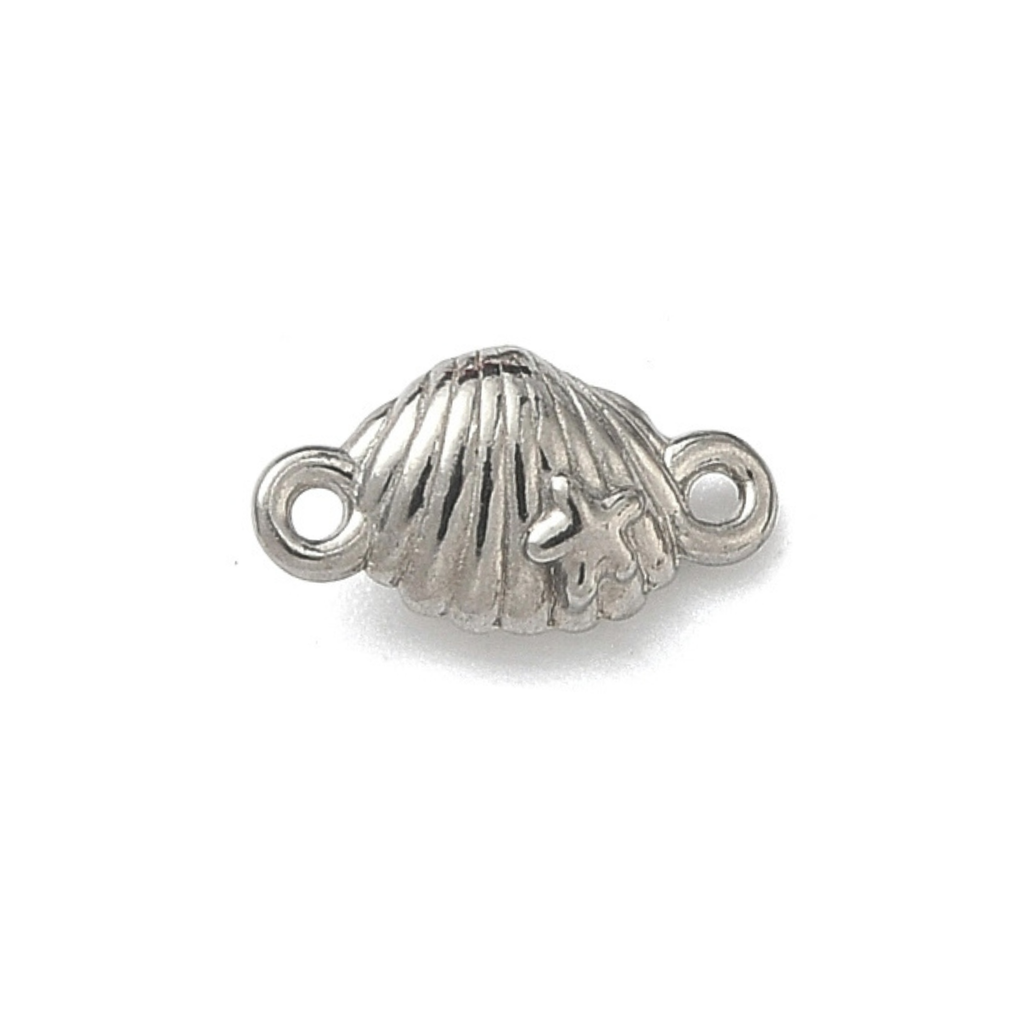 18k Gold Ion Plated Stainless Steel Seashell Connector Charm