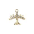 Alloy Rhinestone Airplane Charm
