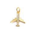 18k Gold Plated Brass Airplane Charm