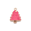 Gold Alloy Pink Christmas Tree Charm
