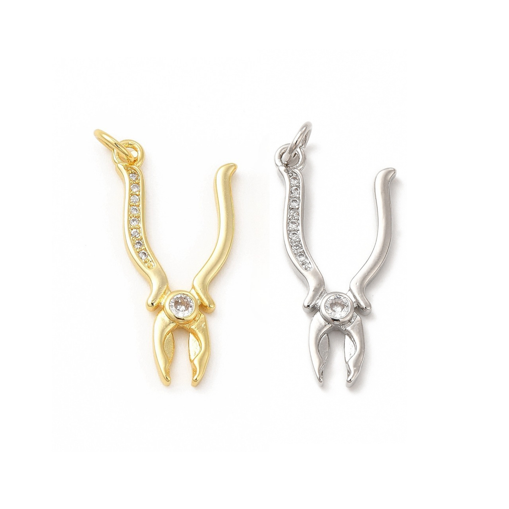 18k Gold Plated Brass Pliers Charm