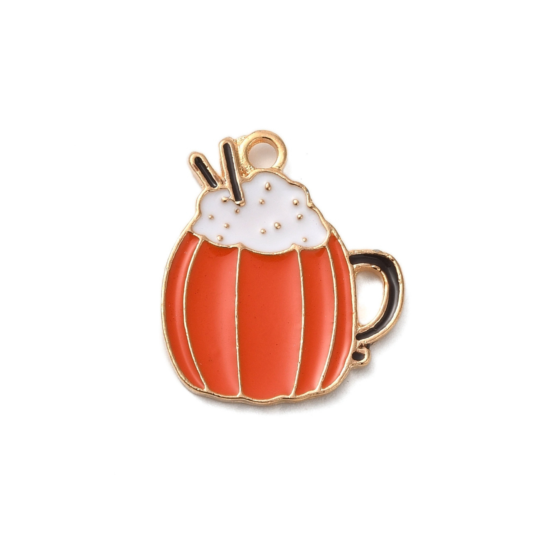Gold Alloy Pumpkin Spice Latte Charm