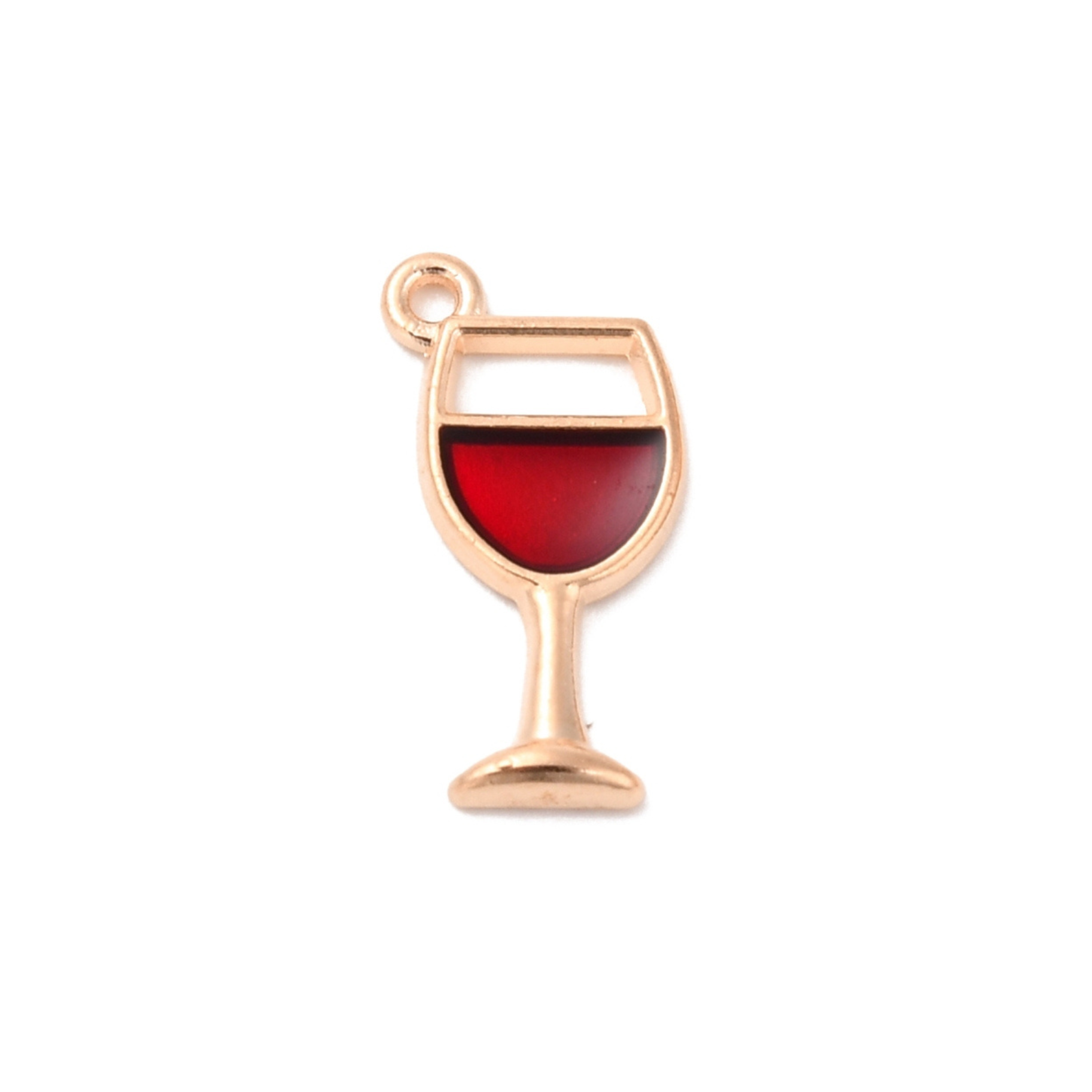 Gold Alloy Wine Glass Charm