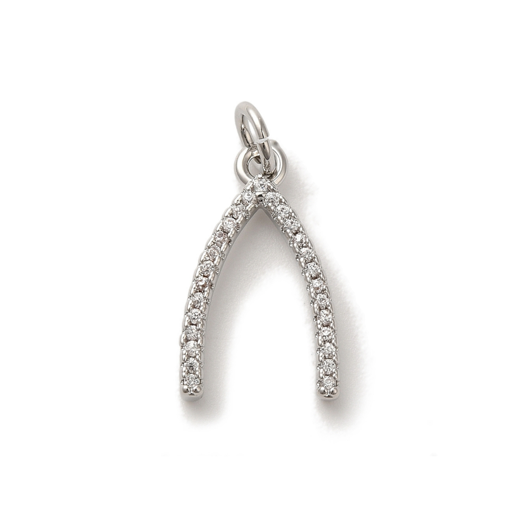 18k Gold Plated Brass Wishbone Charm