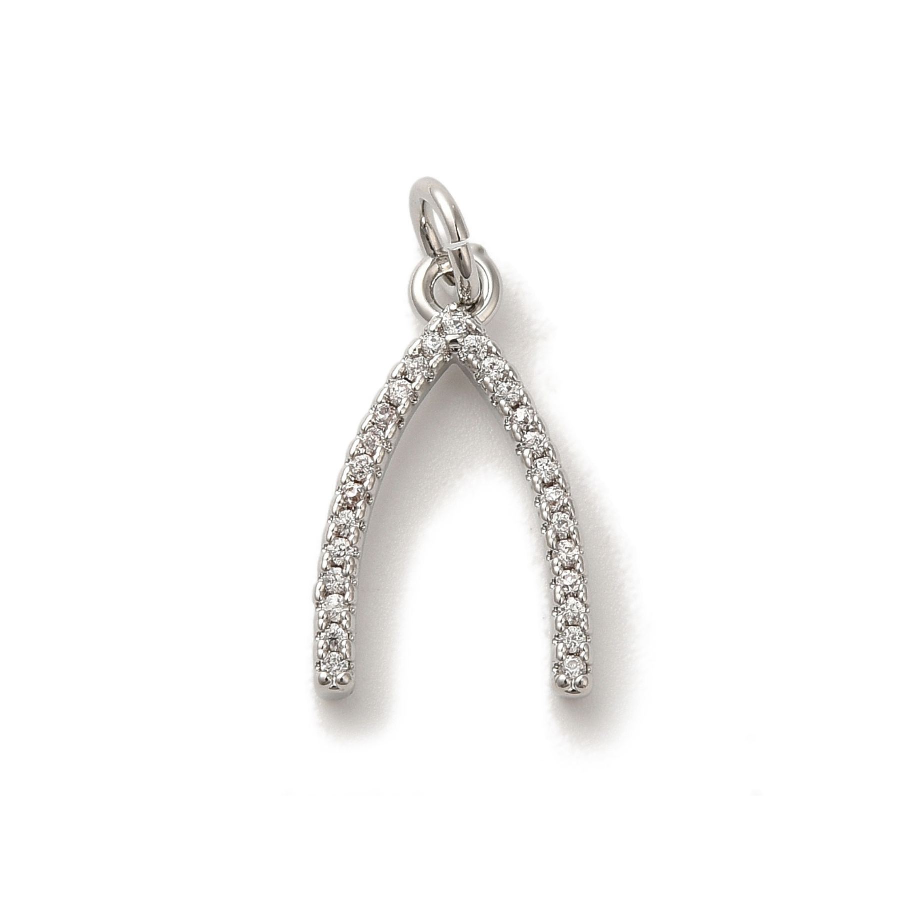 18k Gold Plated Brass Wishbone Charm