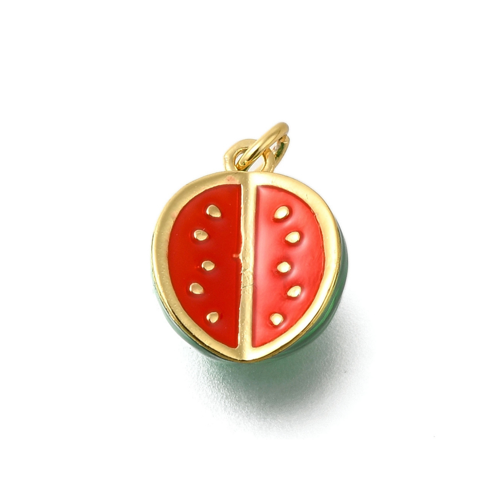18k Gold Plated Brass Watermelon Charm