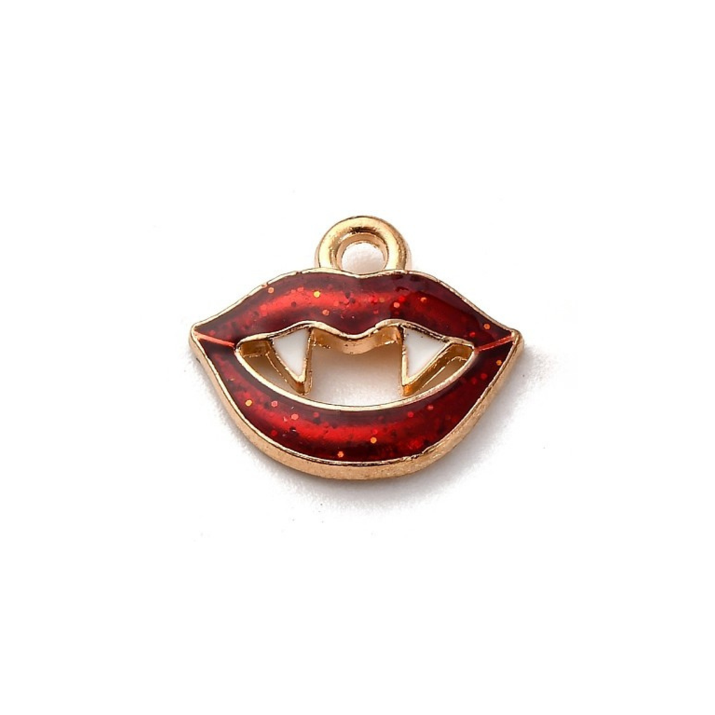 Gold Alloy Vampire Lips Charm