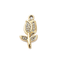 Alloy Rhinestone Rose Charm