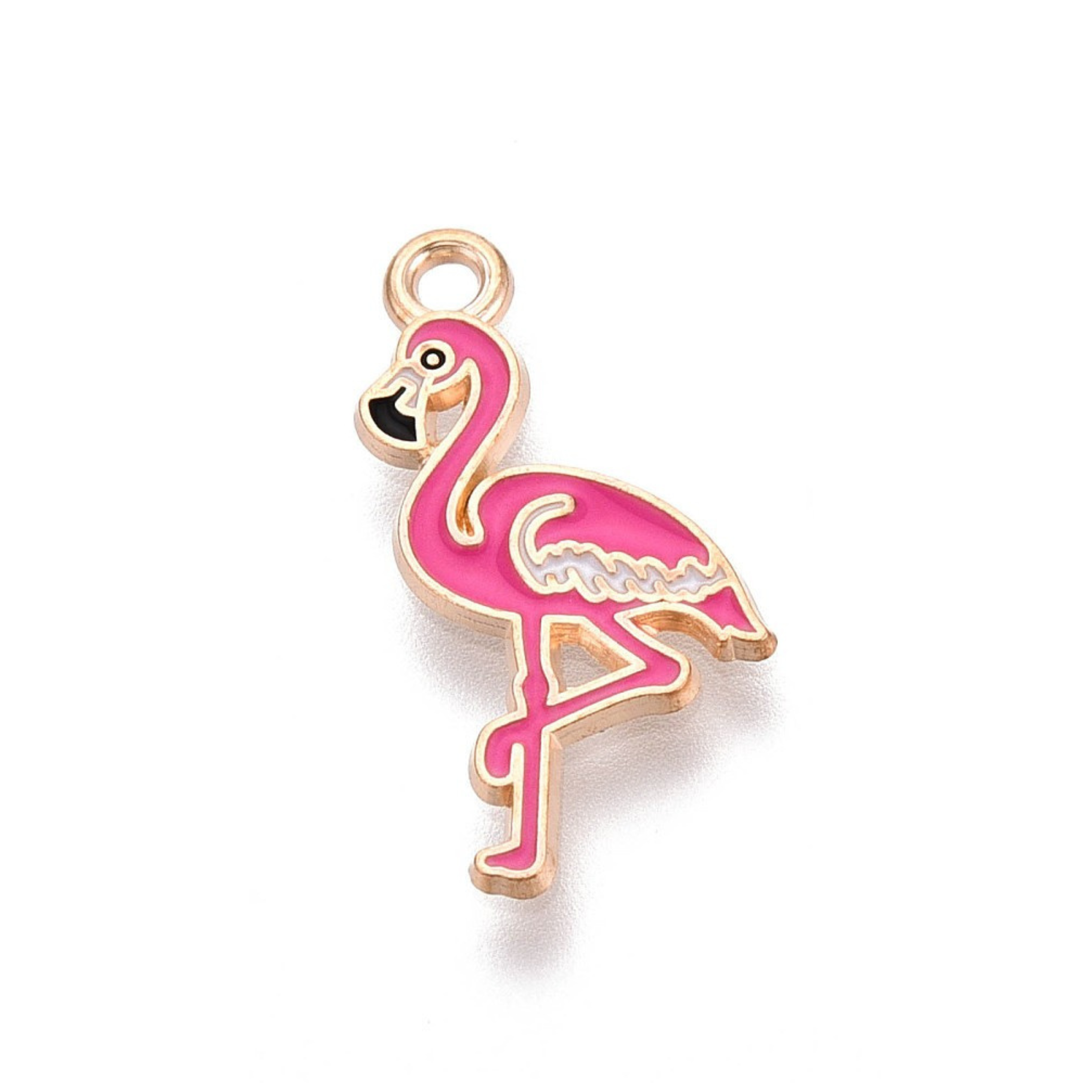 Gold Alloy Flamingo Charm