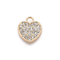 Alloy Rhinestone Heart Charm