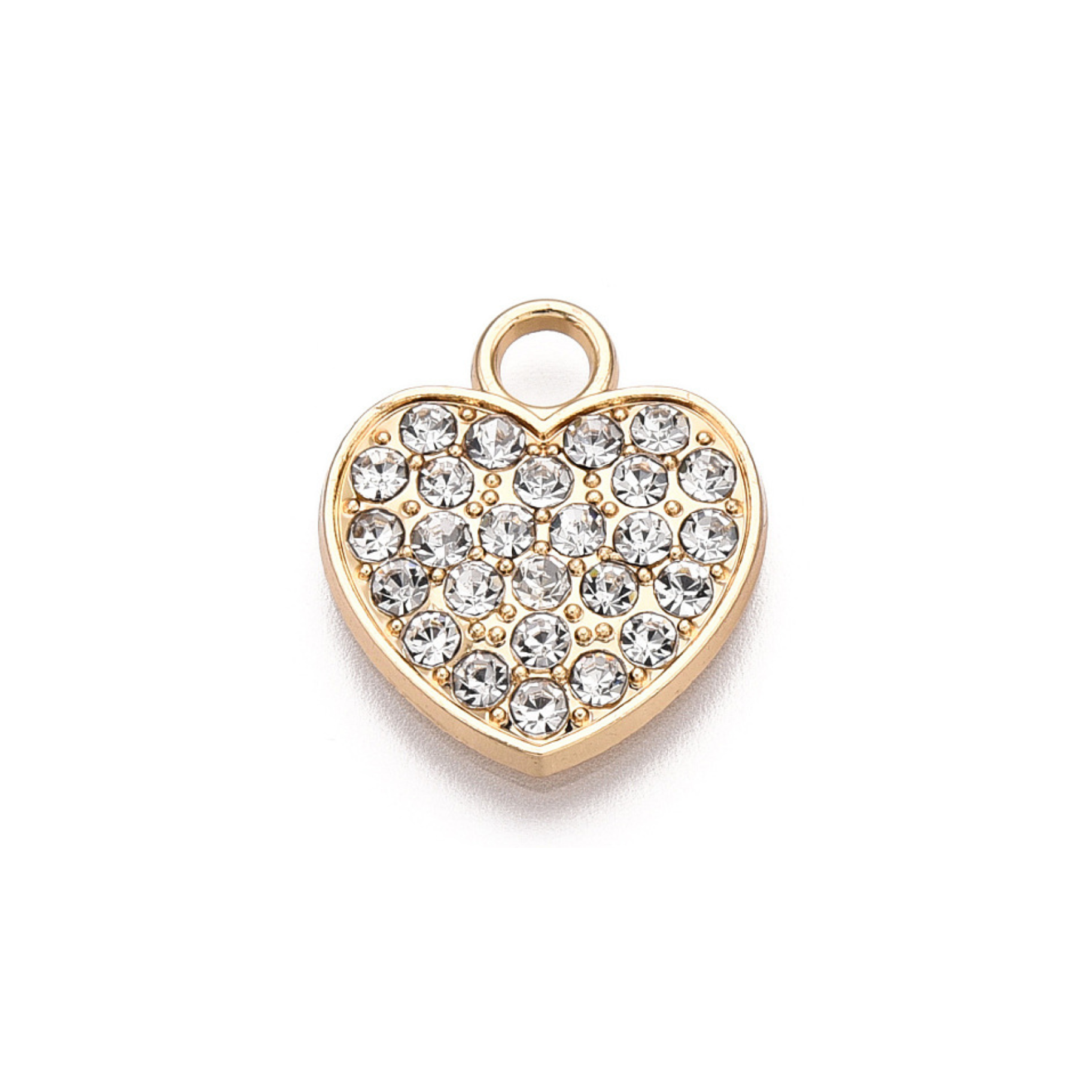 Alloy Rhinestone Heart Charm