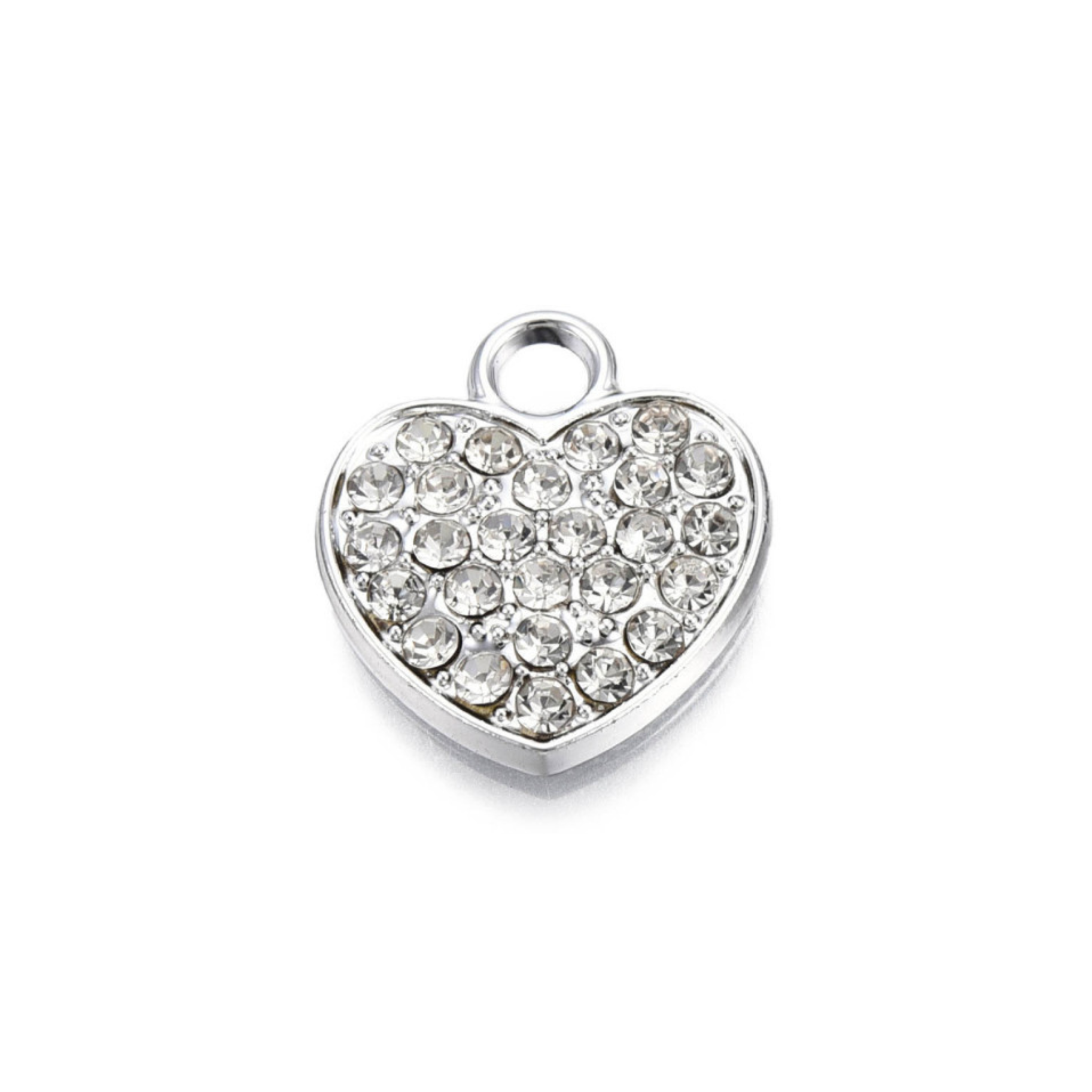 Alloy Rhinestone Heart Charm