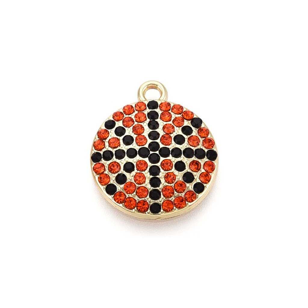 Gold Alloy Rhinestone Sports Charm