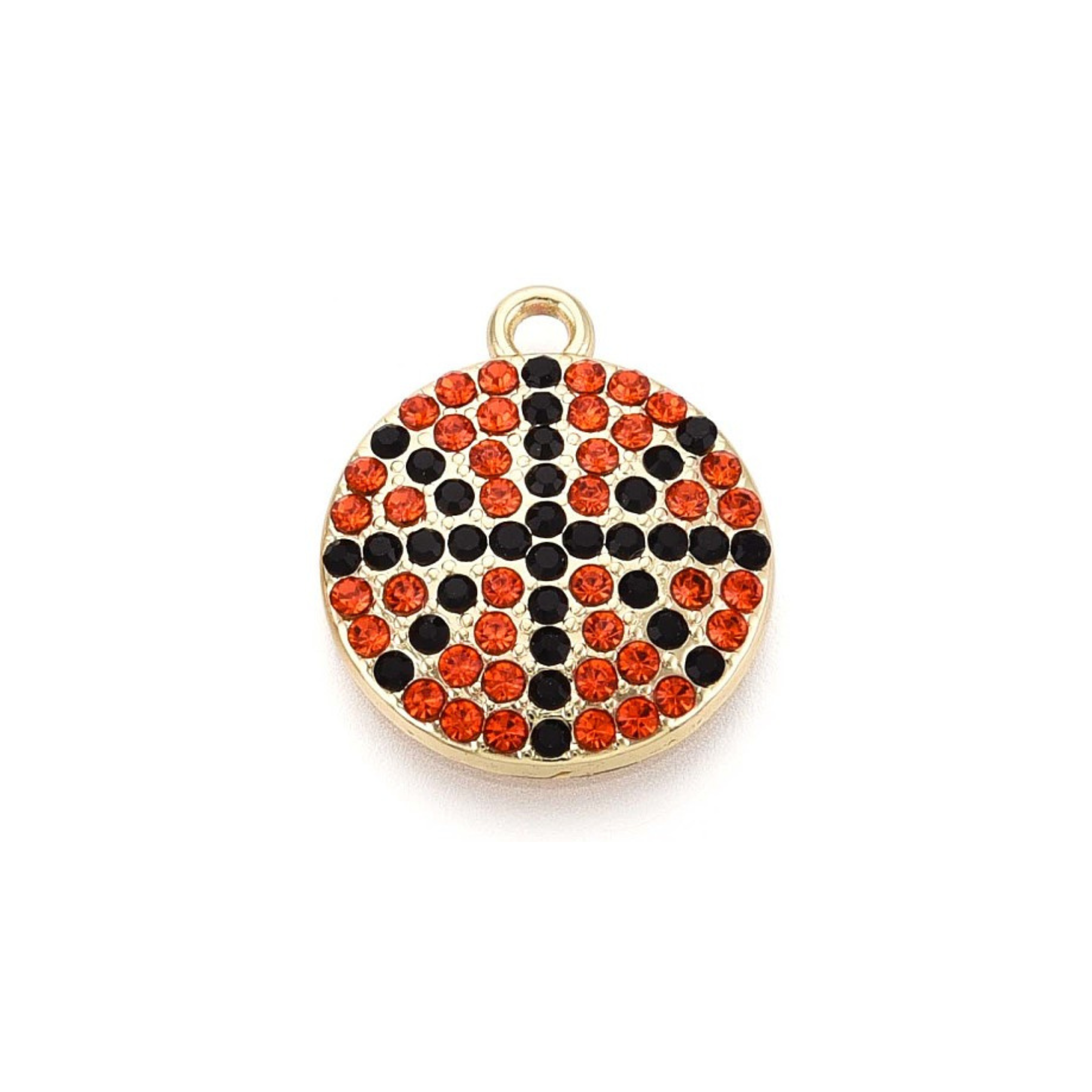 Gold Alloy Rhinestone Sports Charm