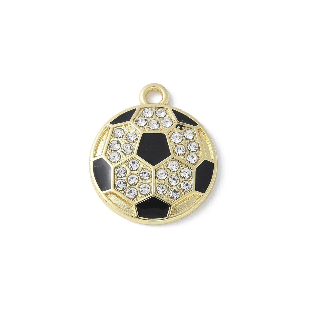 Gold Alloy Rhinestone Sports Charm