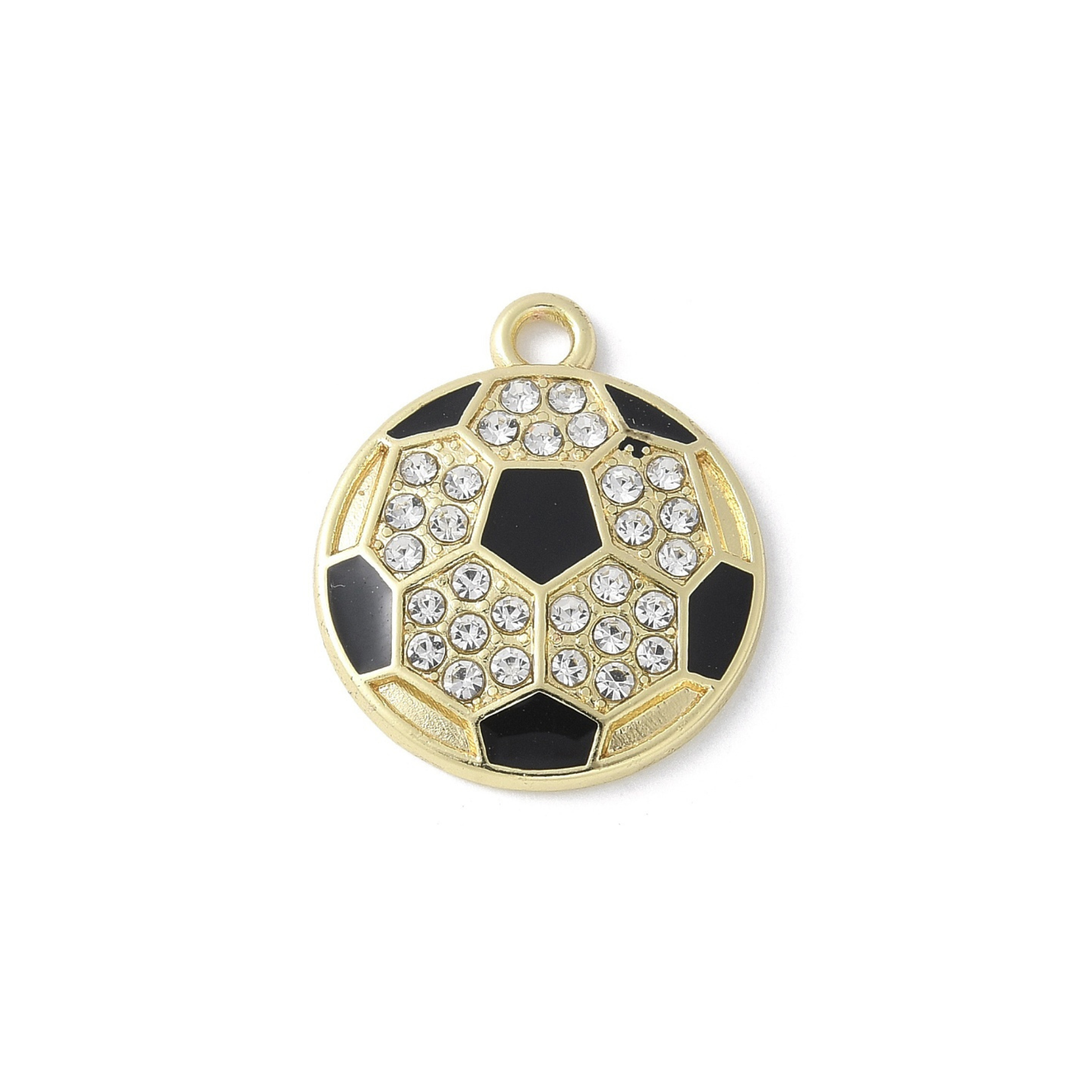 Gold Alloy Rhinestone Sports Charm