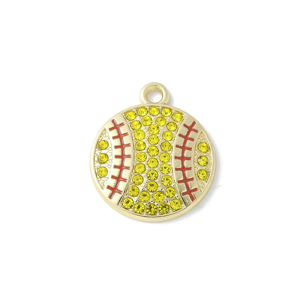 Gold Alloy Rhinestone Sports Charm
