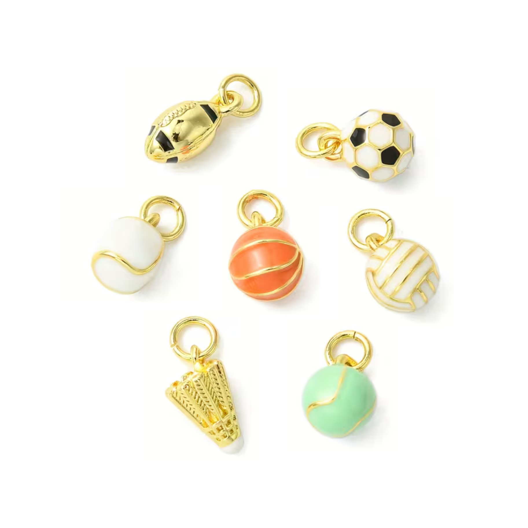 18k Gold Plated Brass Mini Sports Charm