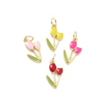 18k Gold Plated Brass Assorted Tulip Charm