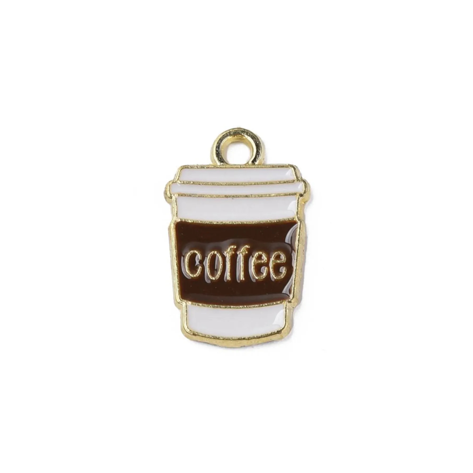 Gold Alloy Coffee Cup Charm
