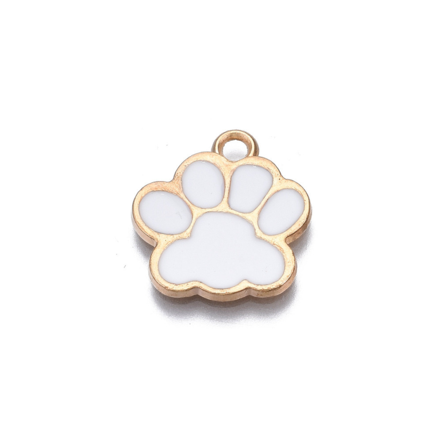Gold Alloy Colorful Paw Print Charm