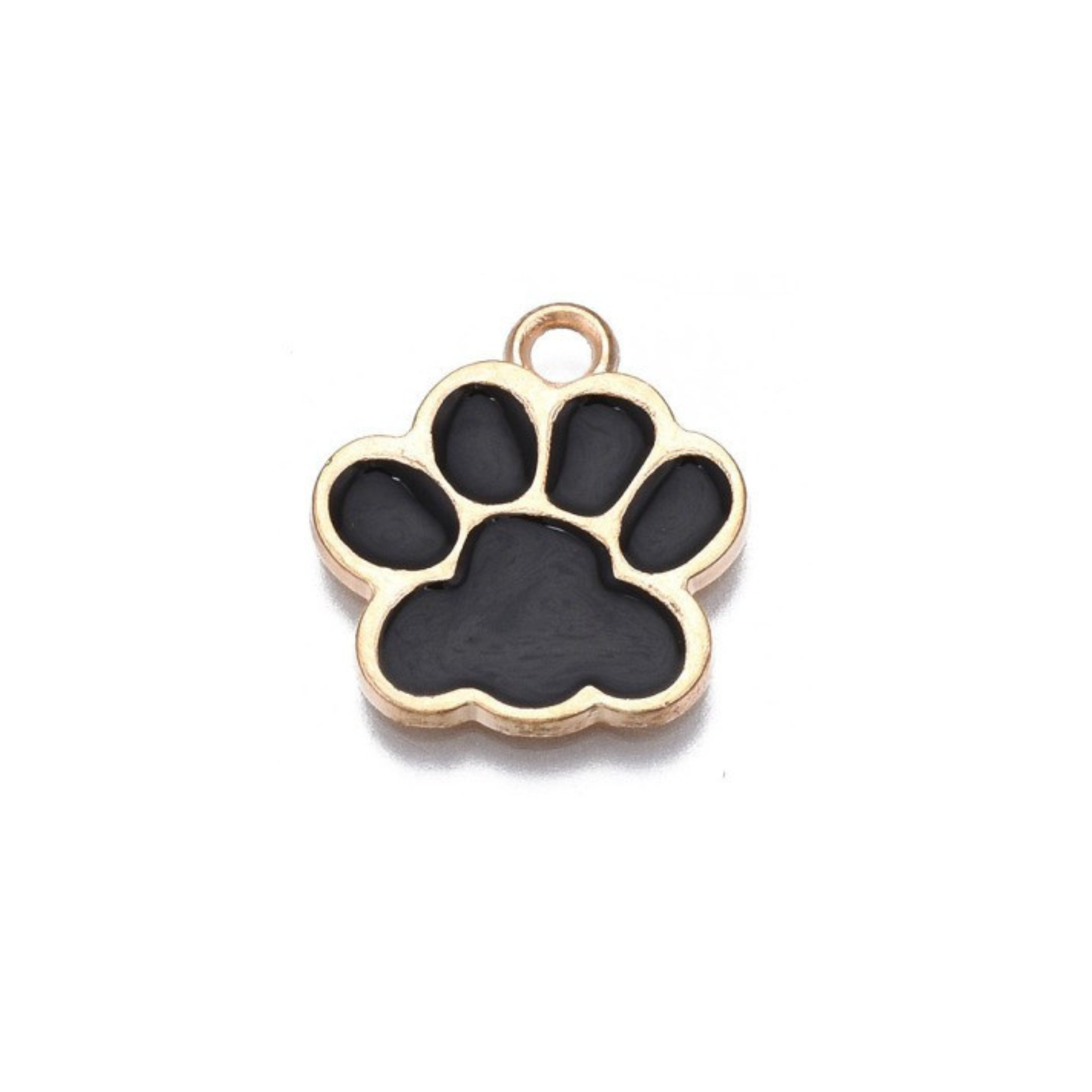 Gold Alloy Colorful Paw Print Charm