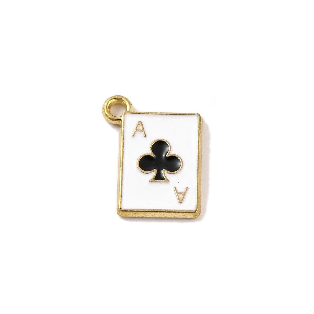 Gold Alloy Poker Card Charm