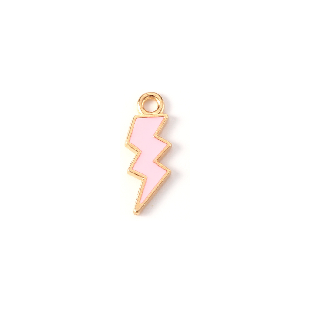 Gold Alloy Colorful Lightning Bolt Charm