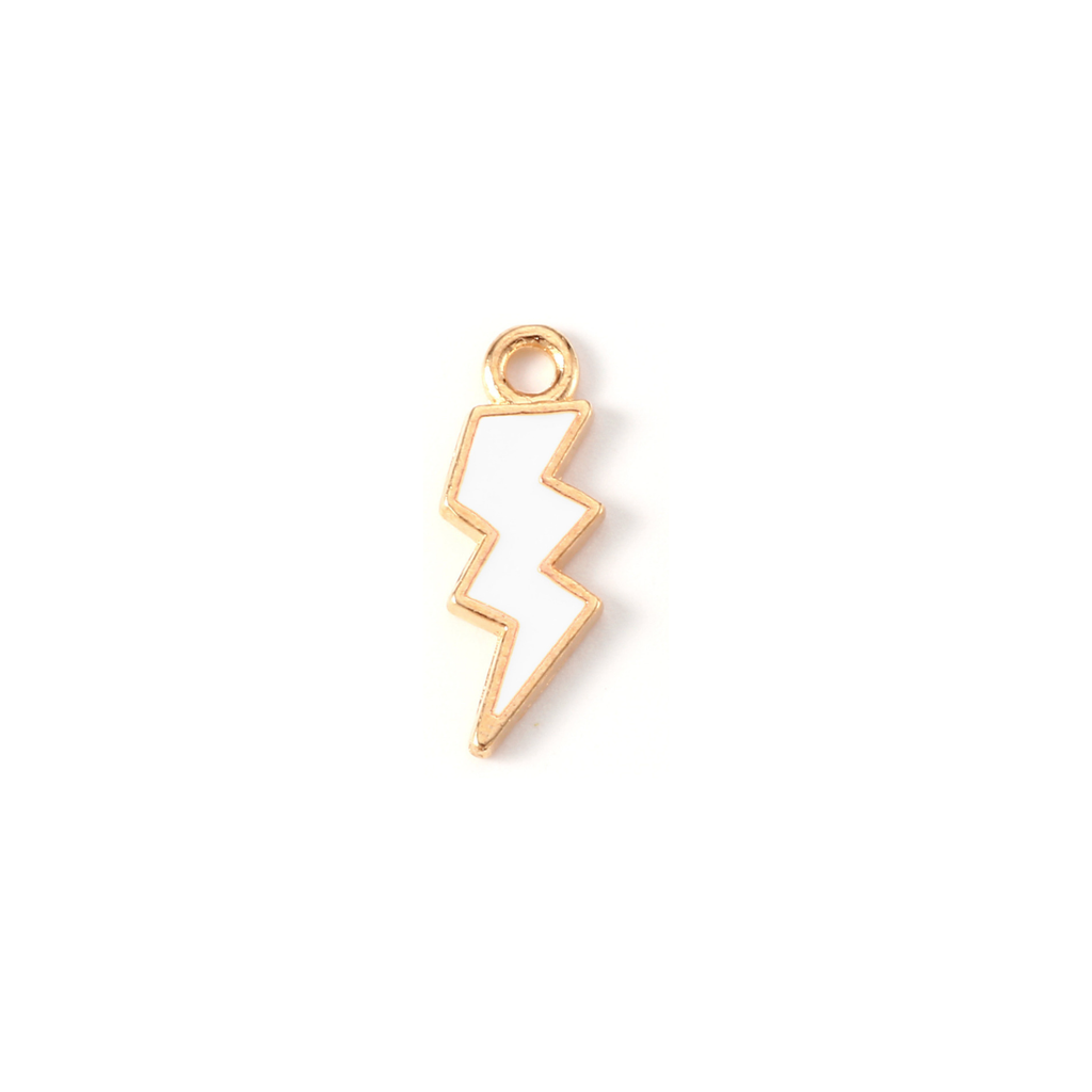 Gold Alloy Colorful Lightning Bolt Charm