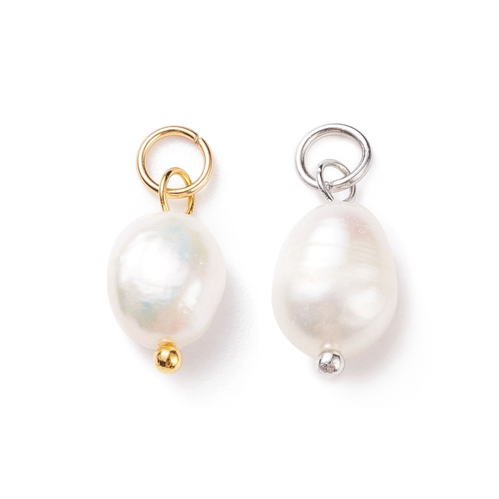 Brass Freshwater Pearl Charm