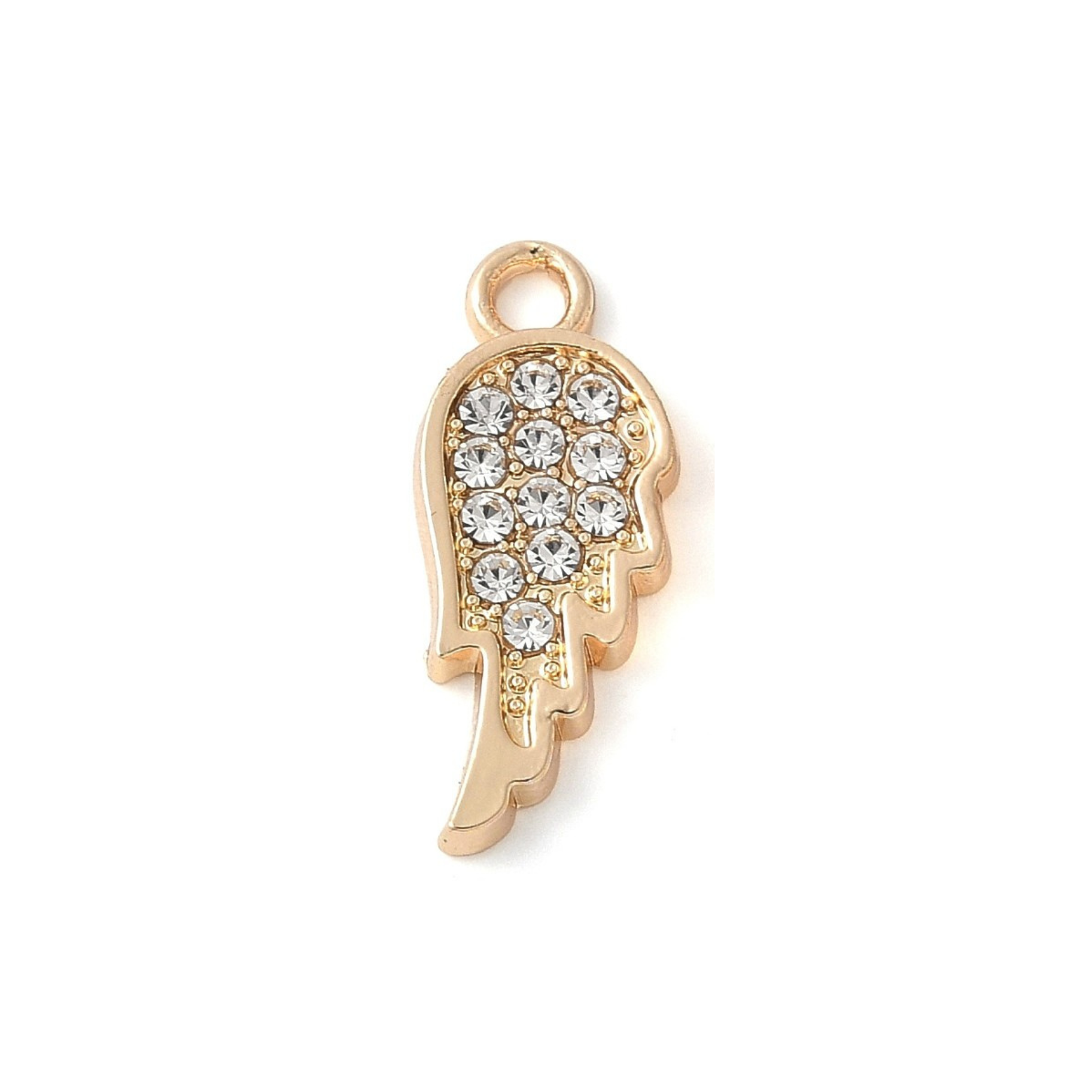 Alloy Rhinestone Wing Charm