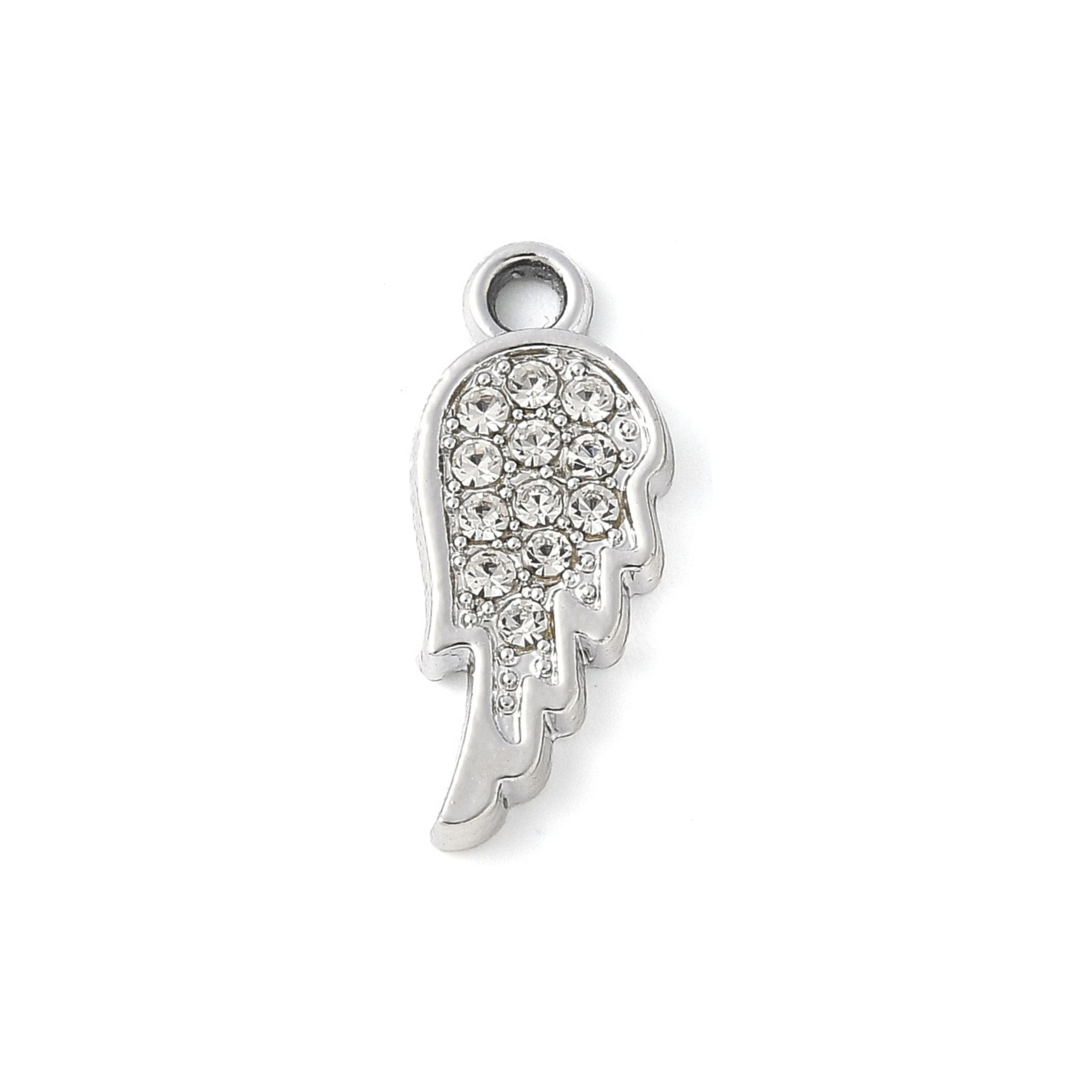Alloy Rhinestone Wing Charm