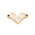 18k Gold PVD Stainless Steel Enamel Heart Connector Charm