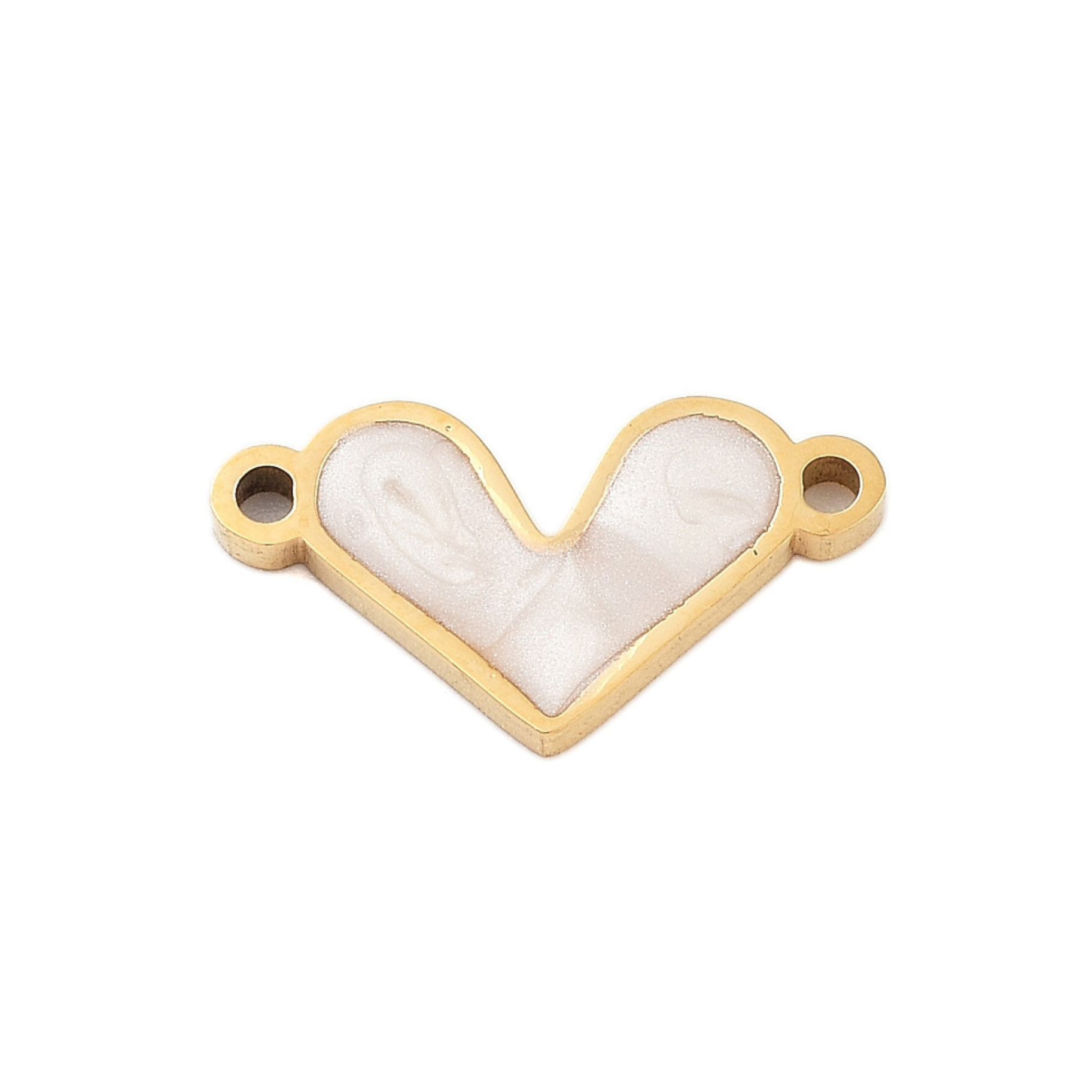 18k Gold PVD Stainless Steel Enamel Heart Connector Charm